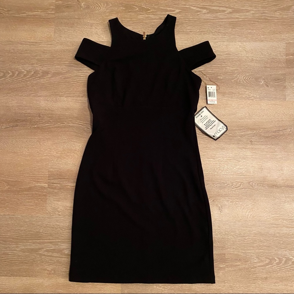 MSK Cold Shoulder Black Dress